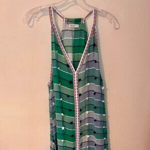 Pitusa Green and Blue Striped Dress